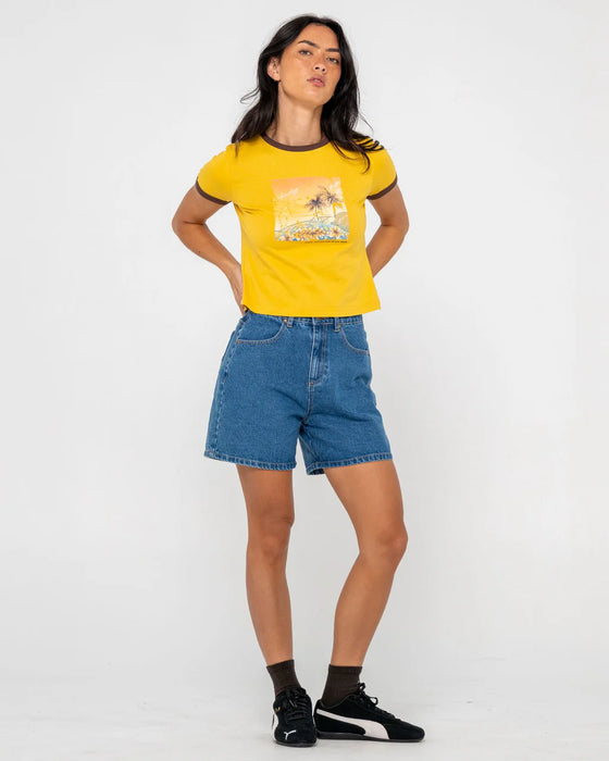 RUSTY - LA CABANA CONTRAST RINGER MINI TEE YOUTH