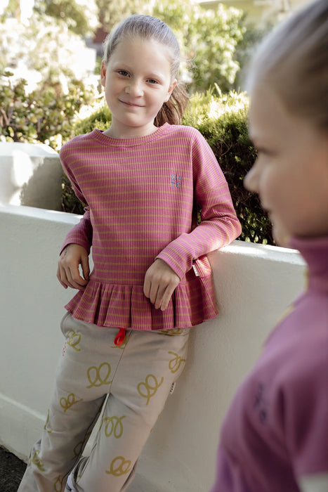 OLIVE AND THE CAPTAIN - ROSE STRIPE BOXY LS TEE
