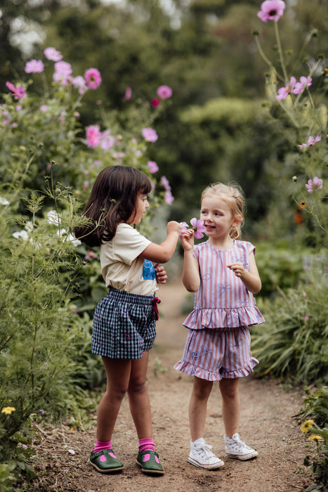 OLIVE AND THE CAPTAIN - GINGHAM BOWS WIDE SHORTS