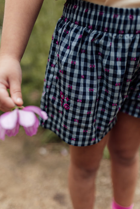 OLIVE AND THE CAPTAIN - GINGHAM BOWS WIDE SHORTS