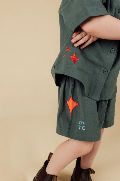 OLIVE AND THE CAPTAIN - HOWDY STAR WIDE SHORTS SPRUCE