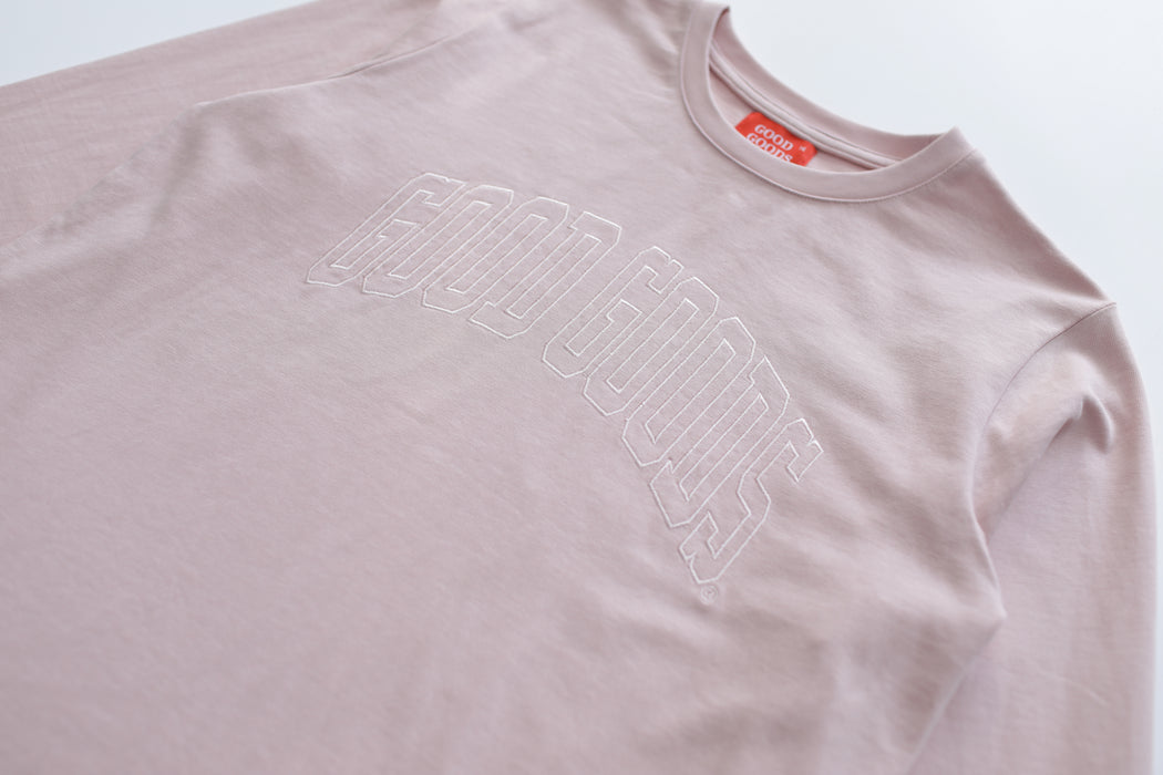 GOOD GOODS - AMIRA L/S COLLEGE TEE DUSTY PINK