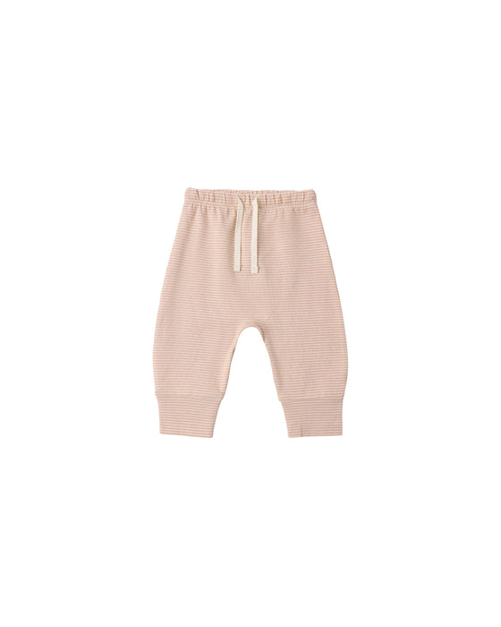 QUINCY MAE - DRAWSTRING PANT MICRO STRIPE MELON