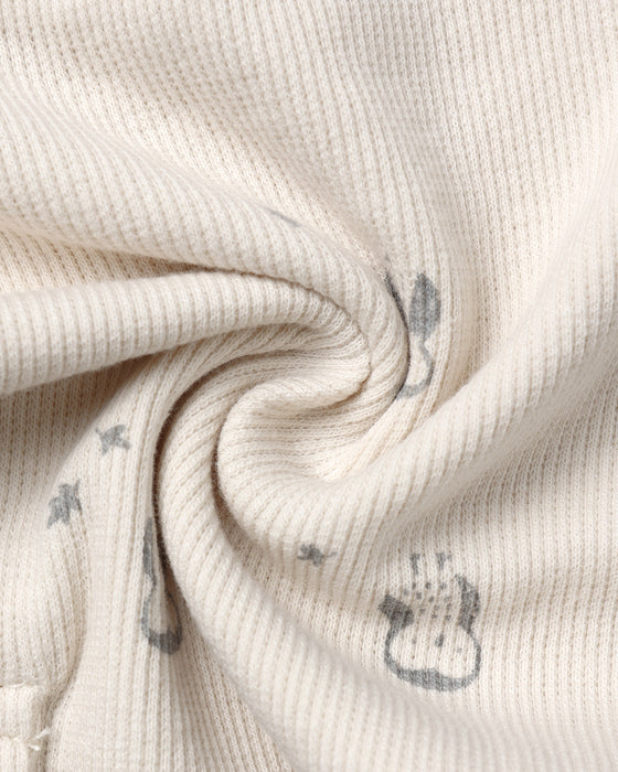 QUINCY MAE - RIBBED BODYSUIT 2PACK STEEL BLUE STIPE/OWLS