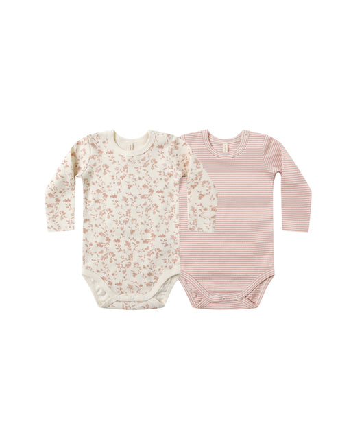 QUINCY MAE - JERSEY BODYSUIT 2PACK FRENCH GARDEN/ROSE STRIPE