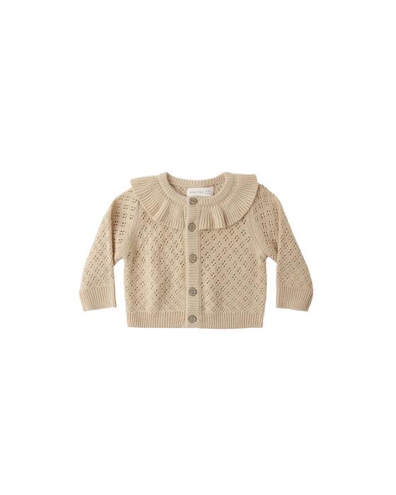 QUINCY MAE - RUFFLE COLLAR CARDIGAN BUTTERSCOTCH
