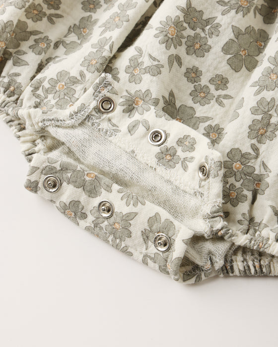 QUINCY MAE - EDEN ROMPER GREEN FLORAL