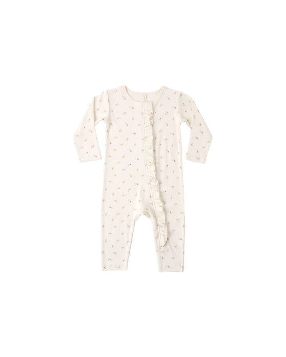QUINCY MAE - RUFFLE JUMPSUIT PETIT FLEUR IVORY