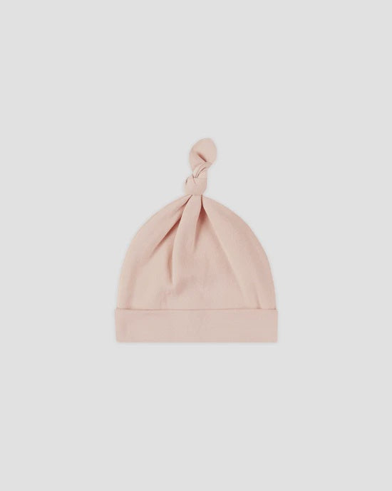 QUINCY MAE - KNOTTED BABY HAT DUSTY ROSE