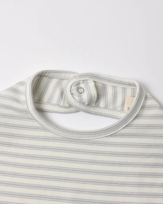 QUINCY MAE - SNAP BIB 2 PACK SHEEP + CLOUD STRIPE