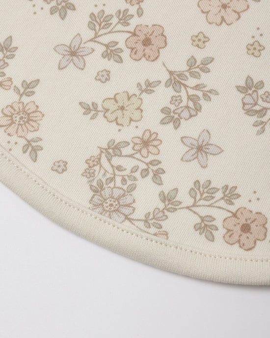 QUINCY MAE - SNAP BIB 2 PACK FLORAL VINE + DUSTY ROSE