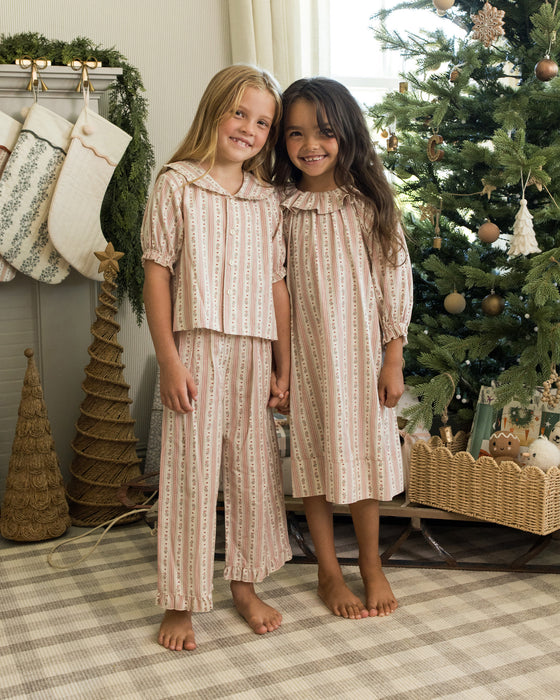 RYLEE + CRU - RUFFLE PAJAMAS CANDY CANE STRIPE