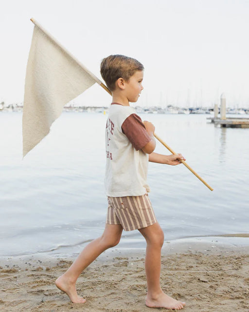 RYLEE + CRU - BOARDSHORT BROWN BUTTERSCOTCH STRIPE