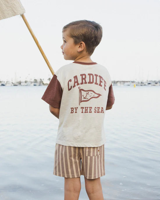 RYLEE + CRU - BOARDSHORT BROWN BUTTERSCOTCH STRIPE