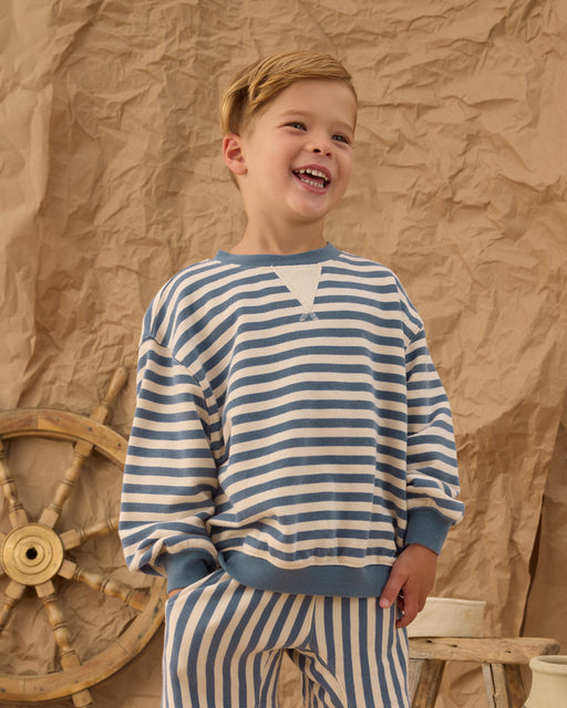 RYLEE + CRU - OVERSIZED CREW MARINE STRIPE
