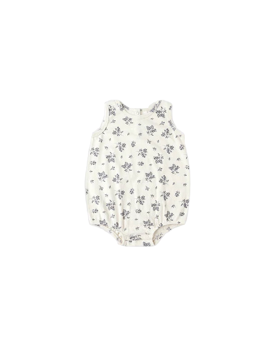 RYLEE + CRU - BUBBLE ONESIE BLUE FLORAL NATURAL