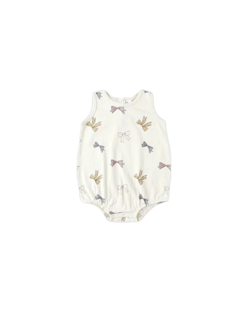RYLEE + CRU - BUBBLE ONESIE BOWS NATURAL
