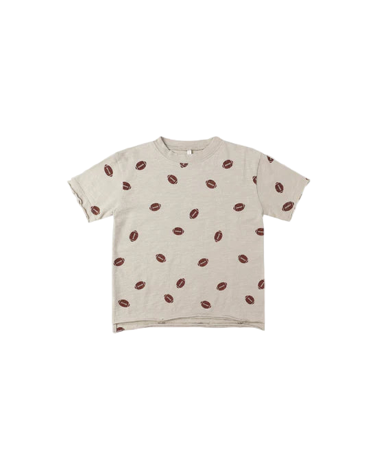RYLEE + CRU - RAW EDGE FOOTBALLS TEE STONE