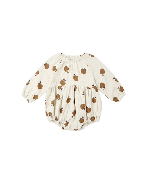 RYLEE + CRU - LONG SLEEVE BUBBLE ROMPER GOLDEN APPLES NATURAL