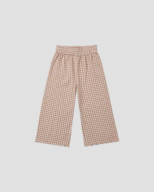 RYLEE + CRU - WIDE LEG PANT FAWN GINGHAM