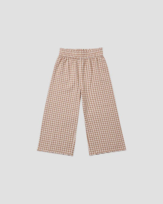 RYLEE + CRU - WIDE LEG PANT FAWN GINGHAM