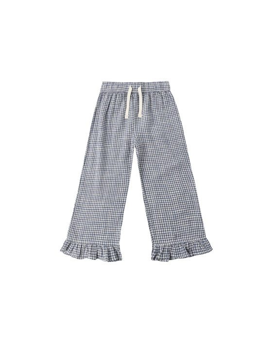 RYLEE + CRU - WIDE LEG PANT MARINE GINGHAM
