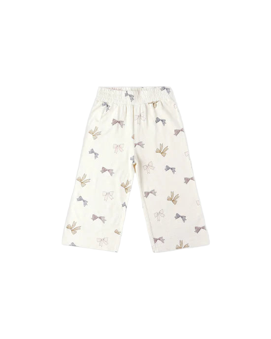 RYLEE + CRU - WIDE LEG PANT BOWS NATURAL