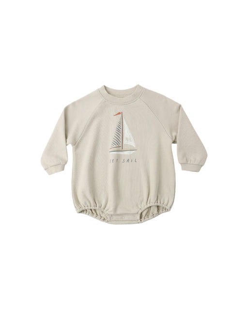 RYLEE + CRU - CREWNECK ROMPER SET SAIL PEBBLE