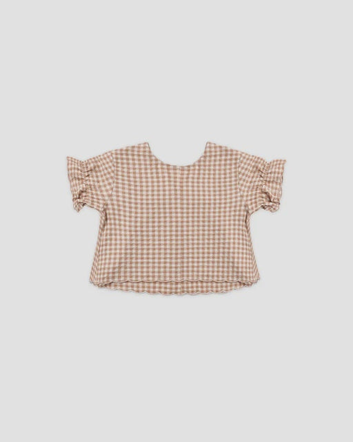 RYLEE + CRU - FRANCIE BLOUSE FAWN GINGHAM