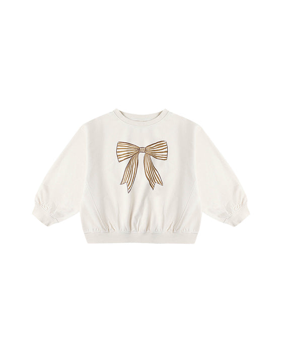 RYLEE + CRU - OVERSIZED BOW SWEATSHIRT NATURAL