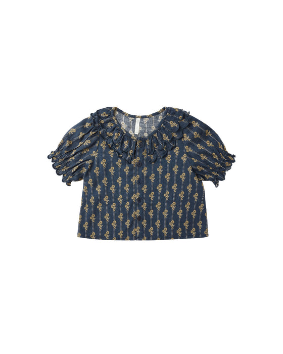 RYLEE + CRU - LIV BLOUSE VINTAGE BLOOM NAVY