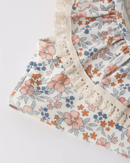 RYLEE + CRU - MARGOT BIKINI FLOWER FIELD IVORY