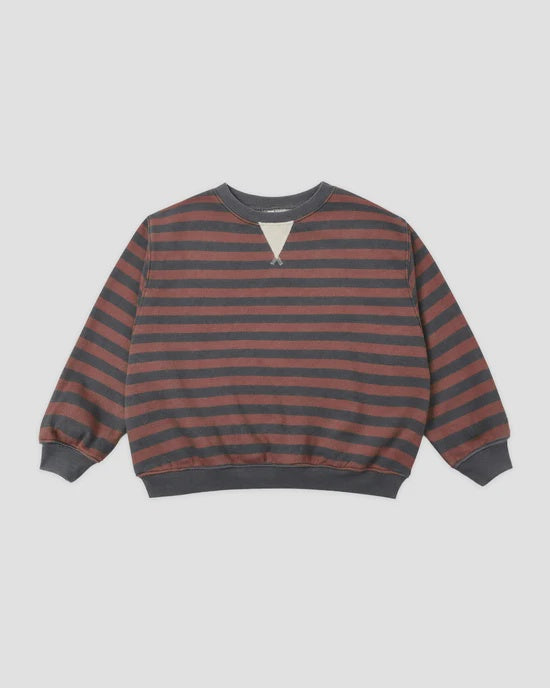 RYLEE + CRU - OVERSIZED CREW MULBERRY STRIPE MIDNIGHT