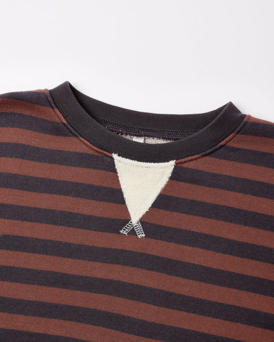 RYLEE + CRU - OVERSIZED CREW MULBERRY STRIPE MIDNIGHT