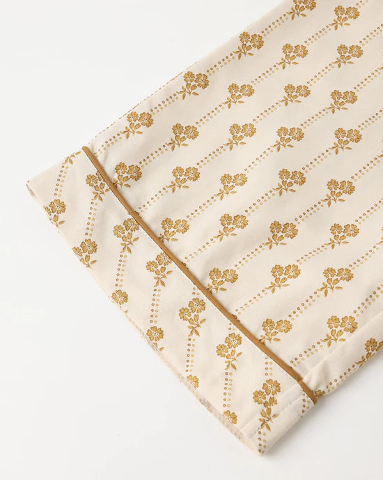 RYLEE + CRU - WOVEN PJ SET GOLDEN BLOOM NATURAL
