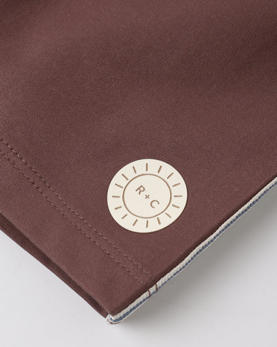 RYLEE + CRU - PANELED BOARDSHORT CHOCOLATE