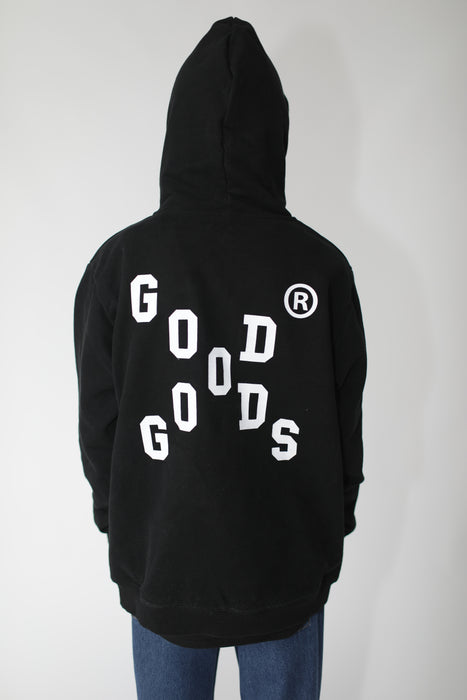 GOOD GOODS - ROCKY HOOD CHECKERS PRINT BLACK