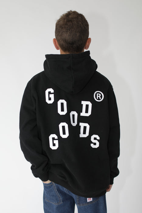 GOOD GOODS - ROCKY HOOD CHECKERS PRINT BLACK