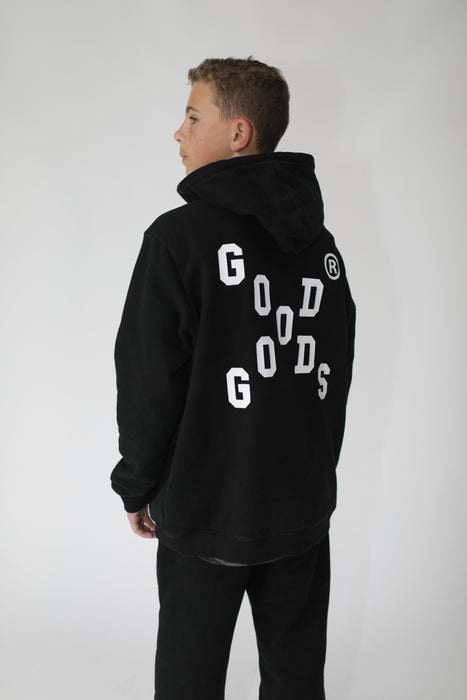 GOOD GOODS - ROCKY HOOD CHECKERS PRINT BLACK