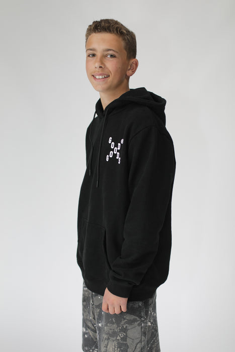 GOOD GOODS - ROCKY HOOD CHECKERS PRINT BLACK