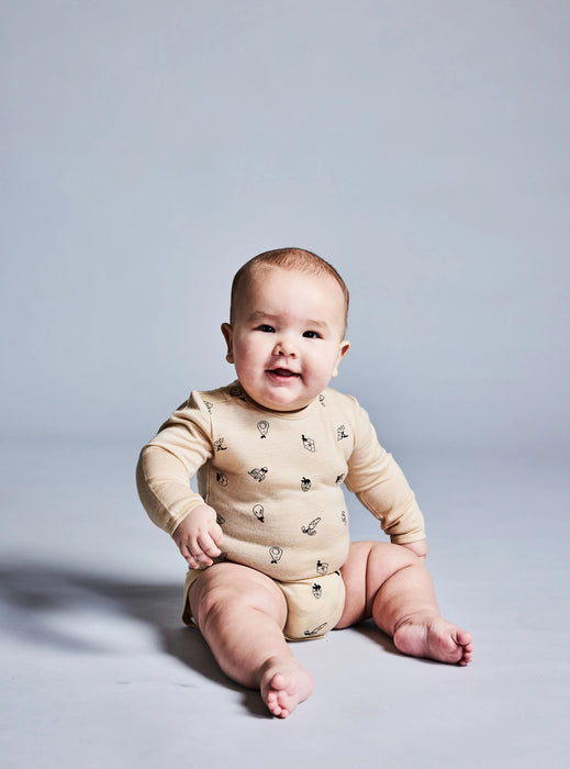 LFOH - RILEY BODYSUIT WHEAT MARLE FRUIT 'N'VEG
