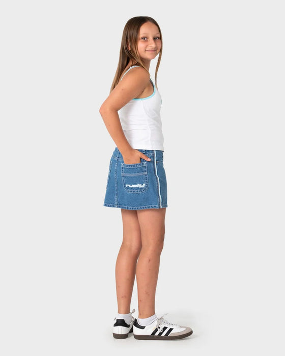 RUSTY - FLIP GIRL MINI DENIM SKIRT MIDDY BLUE