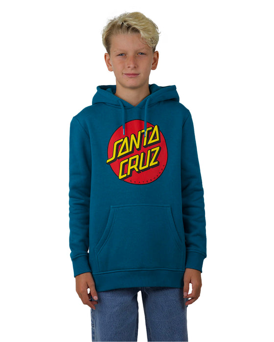 SANTA CRUZ - CLASSIC DOT PUFF FRONT HOODIE TEAL