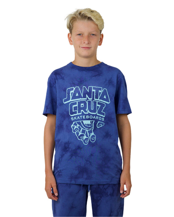 SANTA CRUZ - INHERIT STACKED STRIP FRONT TEE DARK BLUE TIE DYE