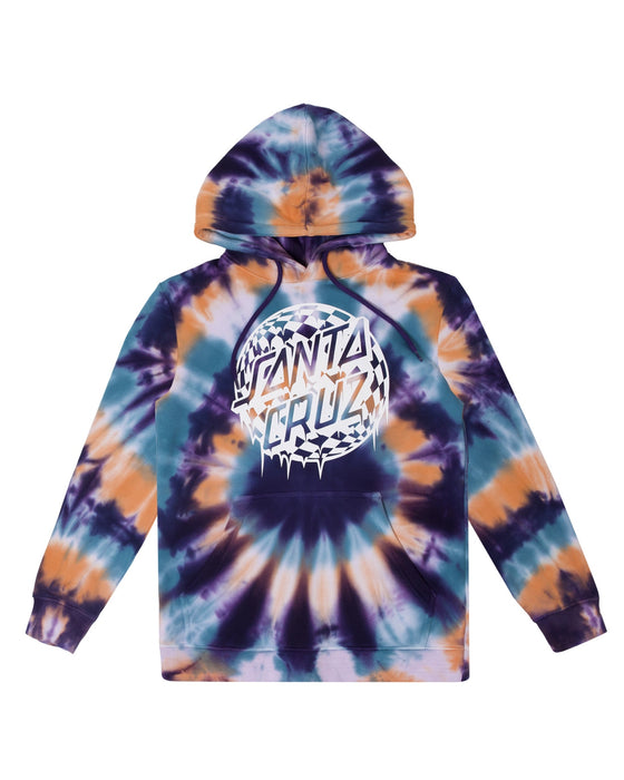 SANTA CRUZ - CHECK WASTE DOT MONO FRONT HOODIE NAVY TIE DYE