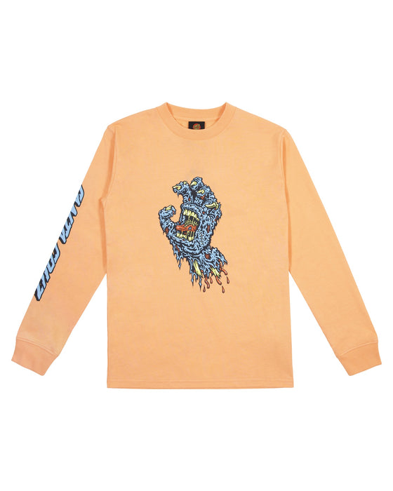 SANTA CRUZ - DECAYING HAND CENTRE STRIP LS TEE ORANGE