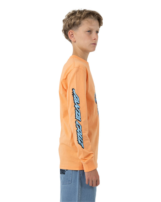 SANTA CRUZ - DECAYING HAND CENTRE STRIP LS TEE ORANGE