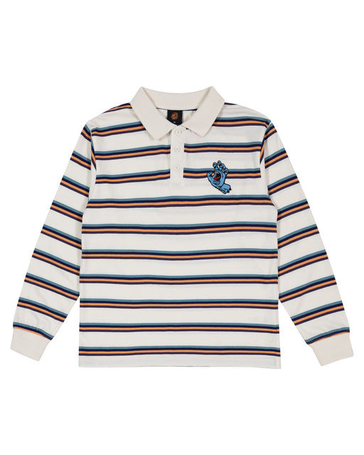 SANTA CRUZ - HORIZON LS POLO TEE CREAM STRIPE