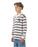 SANTA CRUZ - HORIZON LS POLO TEE CREAM STRIPE