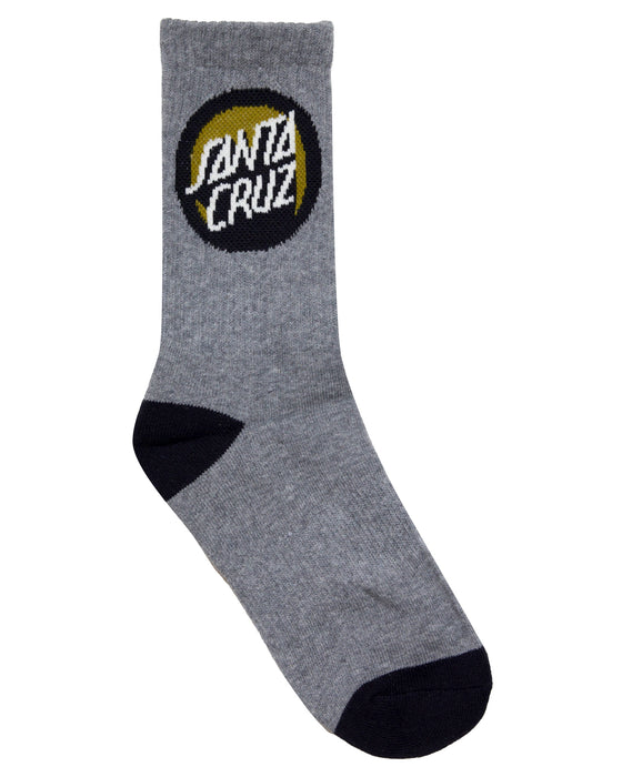 SANTA CRUZ - BOLD SHADOW DOT CREW SOCK 4PACK BLACK WHITE GMARLE